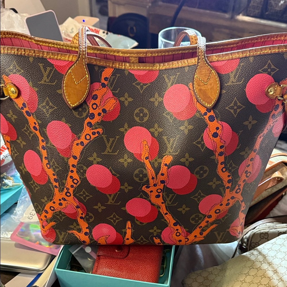 Louis Vuitton Brown and Pink Monogram Tote